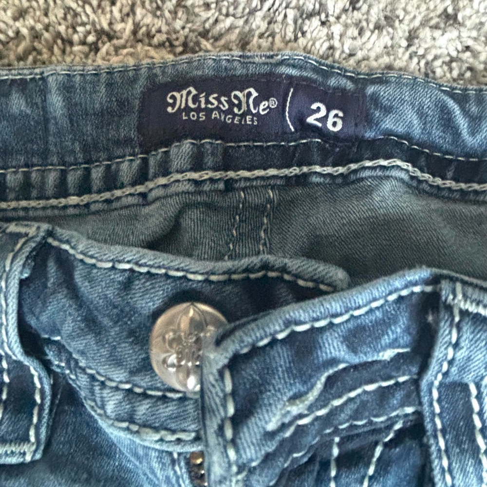 Miss Me Blue Distressed Denim Boot Cut Jeans Size 26